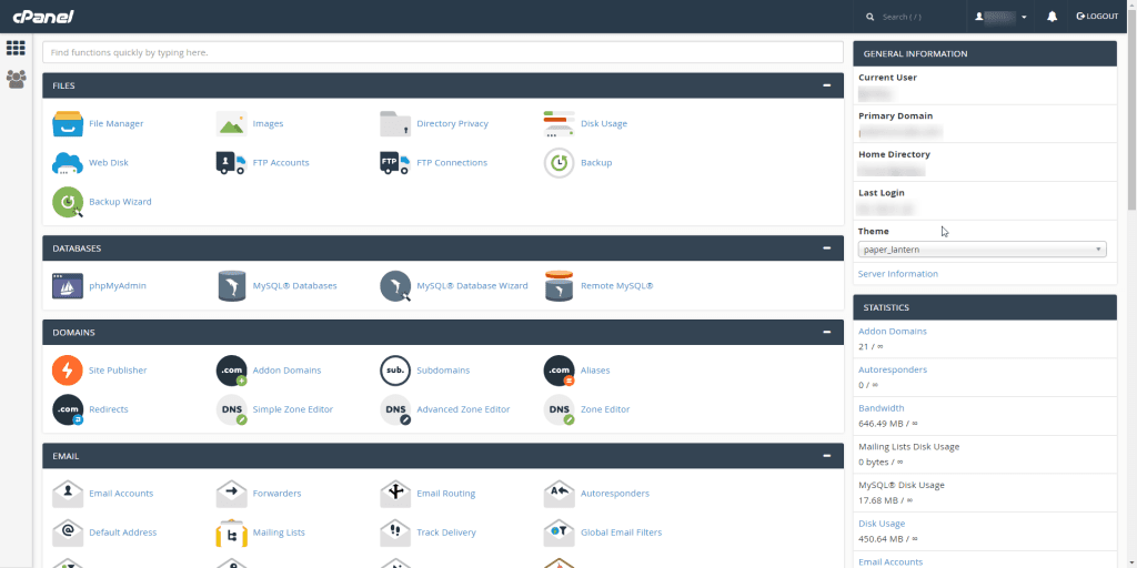 cPanel Website Access